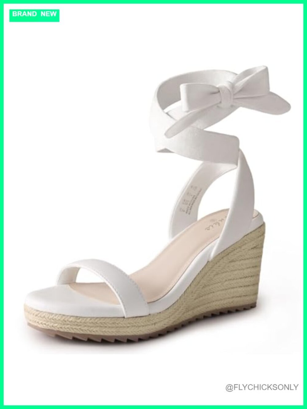 Womens Espadrille Wedge Sandals PU Ankle Strap Lace Up Heels Summer